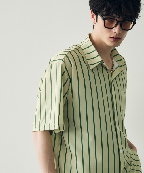 Shoowtime(ショウタイム)の「Striped pattern short sleeve shirt / ストライプパターンショートスリーブシャツ(シャツ/ブラウス・メンズ・ブラウン/グリーン/イエロー/パープル系・MEDIUM/LARGE/X-LARGE)」の18枚目の写真