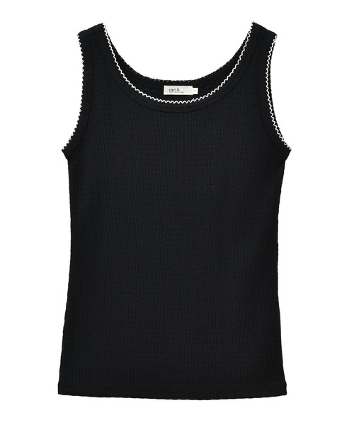 earth music&ecology（アースミュージックアンドエコロジー）の「ピコトリミングタンクトップ（タンクトップ・レディース・アイボリー/ブラック/サックスブルー/その他7・S/M）」の21枚目の写真