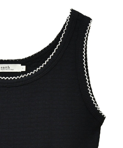 earth music&ecology（アースミュージックアンドエコロジー）の「ピコトリミングタンクトップ（タンクトップ・レディース・アイボリー/ブラック/サックスブルー/その他7・S/M）」の18枚目の写真