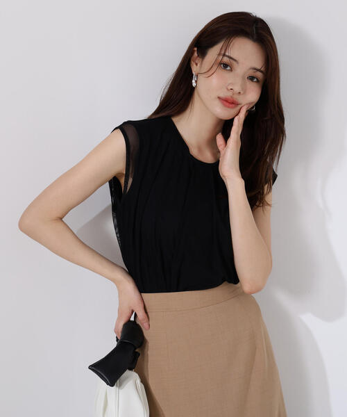 PROPORTION BODY DRESSING(プロポーションボディドレッシング)の「タック入りチュールトップス / 1215260607(Tシャツ/カットソー・レディース・ブラック/グレー/ホワイト系その他・FREE)」の22枚目の写真