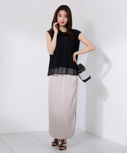 PROPORTION BODY DRESSING(プロポーションボディドレッシング)の「タック入りチュールトップス / 1215260607(Tシャツ/カットソー・レディース・ブラック/グレー/ホワイト系その他・FREE)」の18枚目の写真