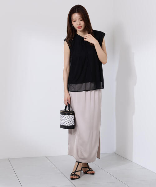 PROPORTION BODY DRESSING(プロポーションボディドレッシング)の「タック入りチュールトップス / 1215260607(Tシャツ/カットソー・レディース・ブラック/グレー/ホワイト系その他・FREE)」の17枚目の写真