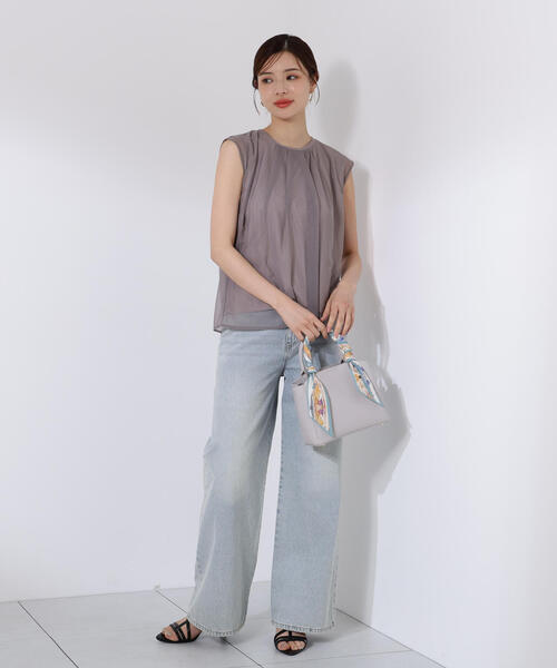 PROPORTION BODY DRESSING(プロポーションボディドレッシング)の「タック入りチュールトップス / 1215260607(Tシャツ/カットソー・レディース・ブラック/グレー/ホワイト系その他・FREE)」の11枚目の写真