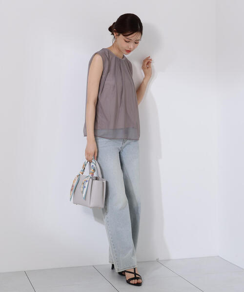 PROPORTION BODY DRESSING(プロポーションボディドレッシング)の「タック入りチュールトップス / 1215260607(Tシャツ/カットソー・レディース・ブラック/グレー/ホワイト系その他・FREE)」の9枚目の写真