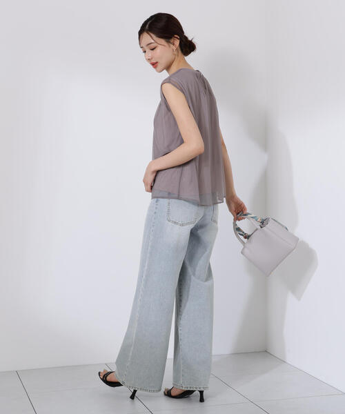 PROPORTION BODY DRESSING(プロポーションボディドレッシング)の「タック入りチュールトップス / 1215260607(Tシャツ/カットソー・レディース・ブラック/グレー/ホワイト系その他・FREE)」の8枚目の写真