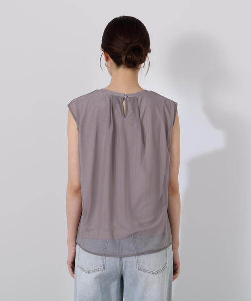 PROPORTION BODY DRESSING(プロポーションボディドレッシング)の「タック入りチュールトップス / 1215260607(Tシャツ/カットソー・レディース・ブラック/グレー/ホワイト系その他・FREE)」の5枚目の写真