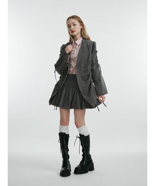 【h♡】 PARTY 2wayスリーブジャケットミニワンピース スリーブリボンジャケットミニワンピース【セットアップ対応