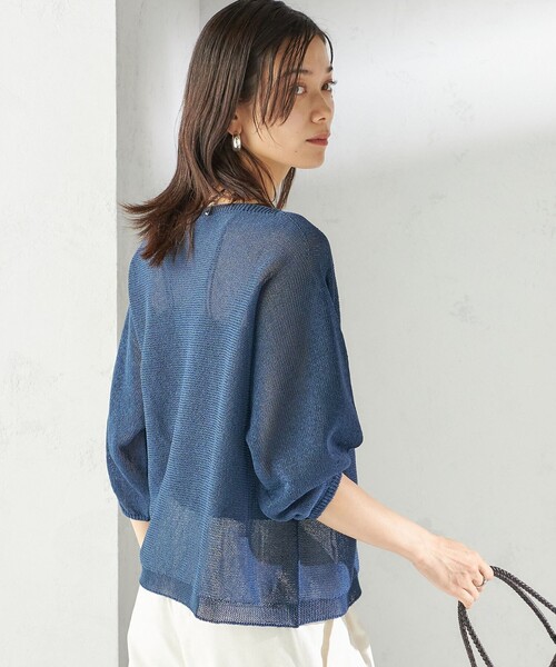 SHIPS for women / シップスウィメン 〈手洗い可能〉ペーパー パフ スリーブ 半袖 ニット 手洗い可能〉ペーパー パフ スリーブ 半袖 ニット（ニット