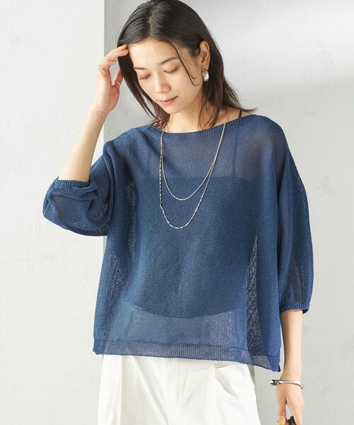 SHIPS for women / シップスウィメン 〈手洗い可能〉ペーパー パフ スリーブ 半袖 ニット 手洗い可能〉ペーパー パフ スリーブ 半袖 ニット（ニット