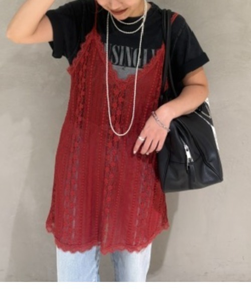 JEANASIS(ジーナシス)の「トリコットレースキャミソール/574731(その他トップス・レディース・ホワイト/ブラック/オレンジ系その他・FREE)」の9枚目の写真