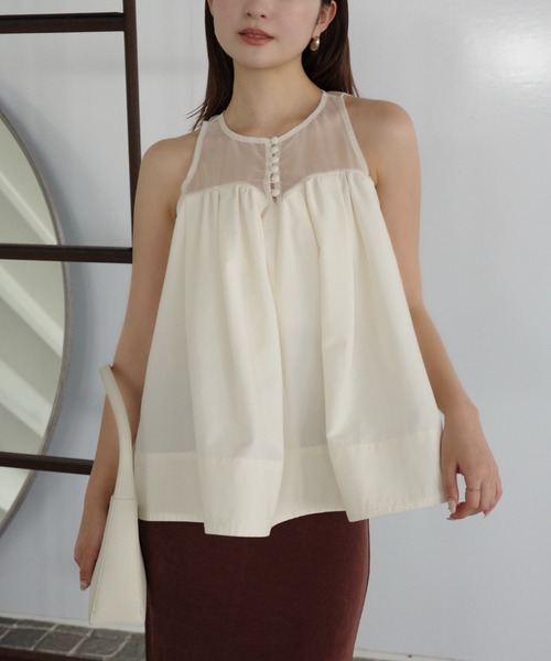 スプレッドフレアブラウス（シャツ/ブラウス）｜anuans（アニュアンス