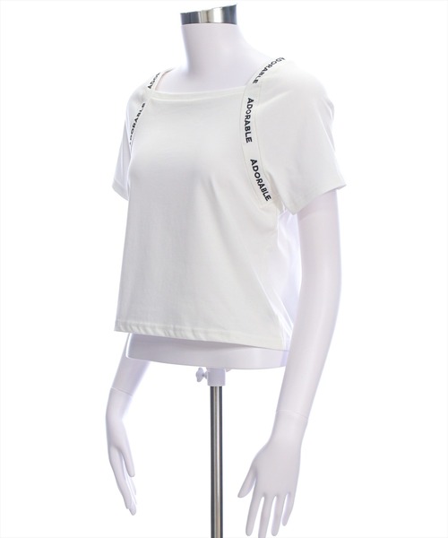 clear（クリア）の「ロゴテープラグランTシャツ［大人 カジュアル 着回し抜群］≪SS新作≫（Tシャツ/カットソー・レディース・オフホワイト/ブラック・F）」の8枚目の写真