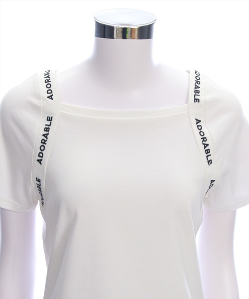 clear（クリア）の「ロゴテープラグランTシャツ［大人 カジュアル 着回し抜群］≪SS新作≫（Tシャツ/カットソー・レディース・オフホワイト/ブラック・F）」の13枚目の写真