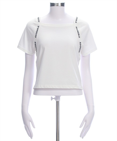 clear（クリア）の「ロゴテープラグランTシャツ［大人 カジュアル 着回し抜群］≪SS新作≫（Tシャツ/カットソー・レディース・オフホワイト/ブラック・F）」の16枚目の写真