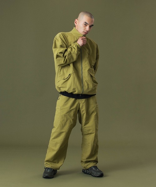 ナイロンジャケット・パンツセット XLネイビー/ブラウン