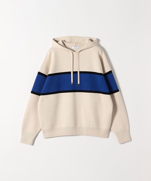 シップス エニィ（SHIPS any）/SHIPS any:〈手洗い可能〉パネル ボーダー フーディー ニット プルオーバー セール】SHIPS any:〈手洗い可能〉パネル ボーダー フーディー ニット