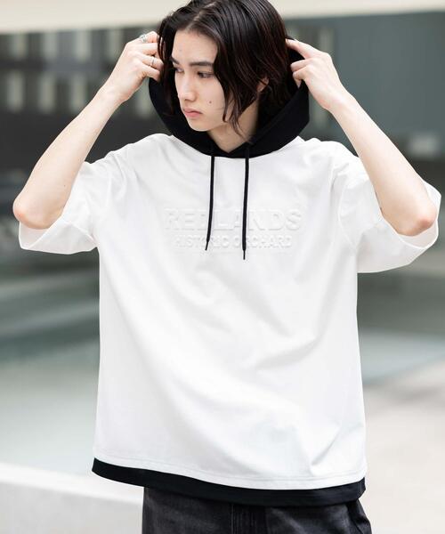 WEGO(ウィゴー)の「WEGO/接触冷感エンボスロゴグラフィックパーカーT(Tシャツ/カットソー・メンズ・ブラック/スミクロ/ダークグリーン/ホワイト・MEDIUM/LARGE)」の11枚目の写真