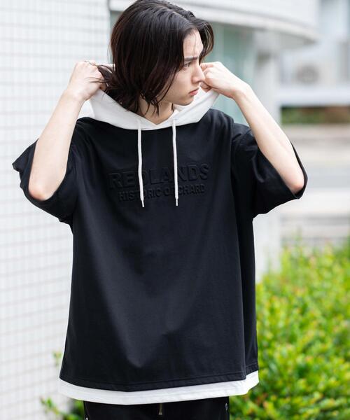 WEGO(ウィゴー)の「WEGO/接触冷感エンボスロゴグラフィックパーカーT(Tシャツ/カットソー・メンズ・ブラック/スミクロ/ダークグリーン/ホワイト・MEDIUM/LARGE)」の15枚目の写真