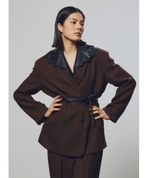 COEL（コエル）の「レザーベルト付きオーバージャケット（テーラードジャケット）」