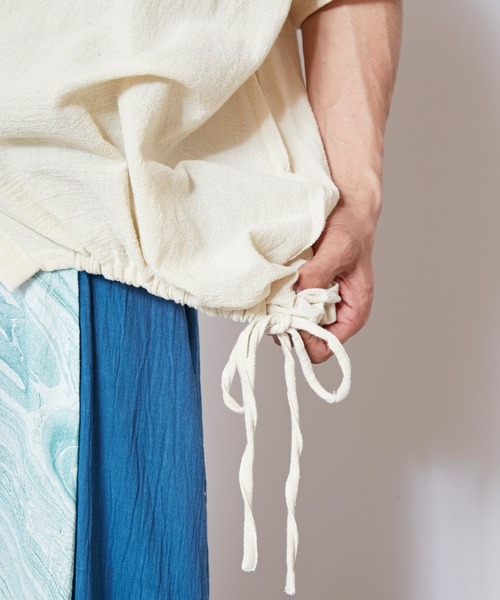 チャイハネ（チャイハネ）の「【チャイハネ】サラナ変形メンズバンドカラーシャツ（シャツ/ブラウス・メンズ・パープル/ベージュ/イエロー・FREE）」の7枚目の写真