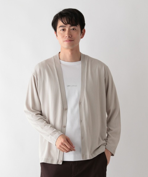 GLOBAL WORK（グローバルワーク）の「洗えるサラサラサマーカーデ/525967（カーディガン/ボレロ・メンズ・ブラウン/グレイッシュベージュ/ネイビー・XL/L/M/S）」の2枚目の写真