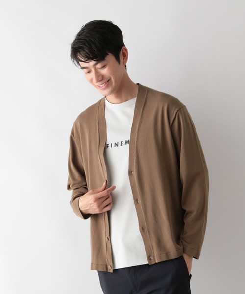 GLOBAL WORK（グローバルワーク）の「洗えるサラサラサマーカーデ/525967（カーディガン/ボレロ・メンズ・ブラウン/グレイッシュベージュ/ネイビー・XL/L/M/S）」の6枚目の写真