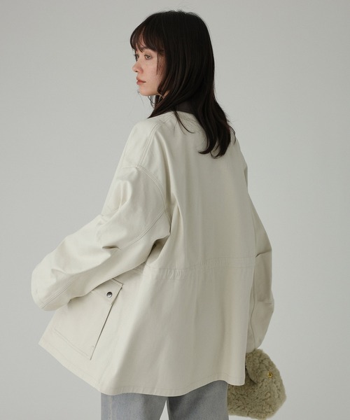 BABYLONE(バビロン)の「コットンカルゼバイカラーブルゾン(ブルゾン・レディース・アイボリー/モカ・フリー)」の3枚目の写真