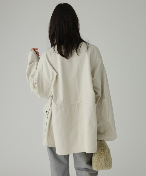 BABYLONE(バビロン)の「コットンカルゼバイカラーブルゾン(ブルゾン・レディース・アイボリー/モカ・フリー)」の19枚目の写真