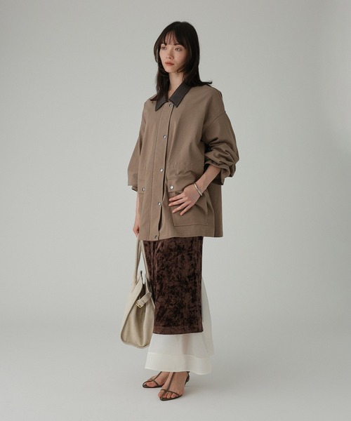 BABYLONE(バビロン)の「コットンカルゼバイカラーブルゾン(ブルゾン・レディース・アイボリー/モカ・フリー)」の6枚目の写真