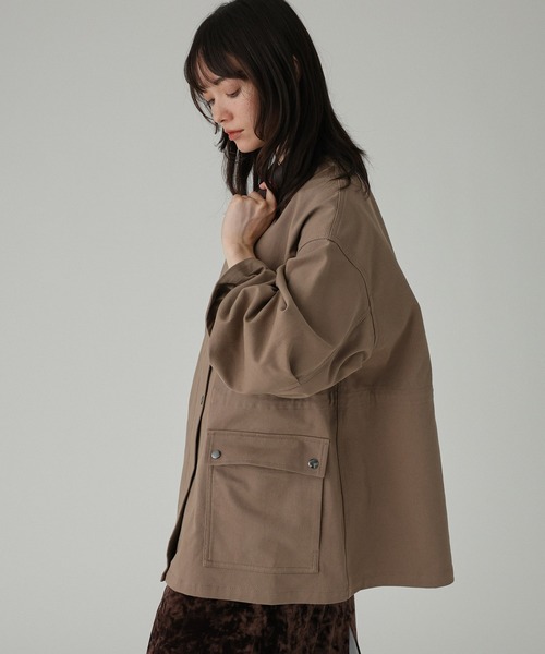 BABYLONE(バビロン)の「コットンカルゼバイカラーブルゾン(ブルゾン・レディース・アイボリー/モカ・フリー)」の11枚目の写真