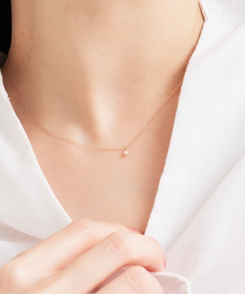 Jewel closet by L&Co.（ジュエルクローゼットバイエルアンドコー）の「K10 1粒 ダイヤモンド 0.05ct ネックレス（ネックレス・レディース・ゴールド系その他2/ゴールド系その他3/ゴールド系その他/ゴールド系その他4・FREE）」の15枚目の写真