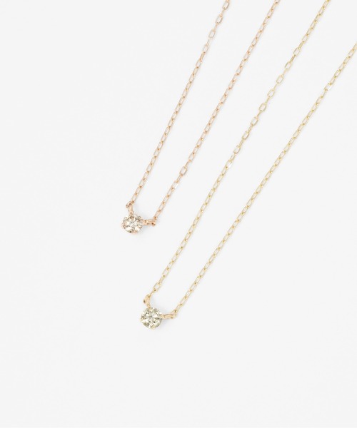 Jewel closet by L&Co.（ジュエルクローゼットバイエルアンドコー）の「K10 1粒 ダイヤモンド 0.05ct ネックレス（ネックレス・レディース・ゴールド系その他2/ゴールド系その他3/ゴールド系その他/ゴールド系その他4・FREE）」の8枚目の写真