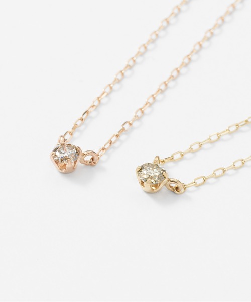 Jewel closet by L&Co.（ジュエルクローゼットバイエルアンドコー）の「K10 1粒 ダイヤモンド 0.05ct ネックレス（ネックレス・レディース・ゴールド系その他2/ゴールド系その他3/ゴールド系その他/ゴールド系その他4・FREE）」の7枚目の写真