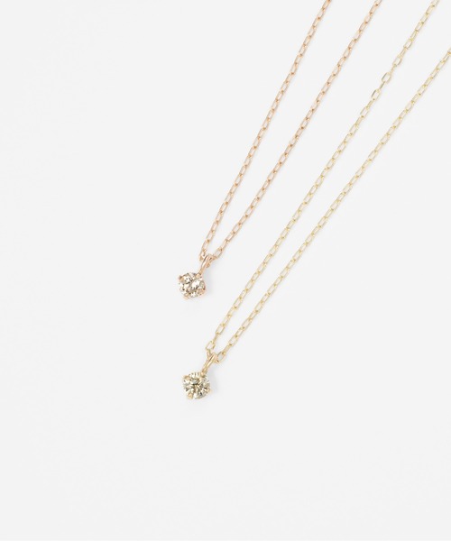 Jewel closet by L&Co.（ジュエルクローゼットバイエルアンドコー）の「K10 1粒 ダイヤモンド 0.05ct ネックレス（ネックレス・レディース・ゴールド系その他2/ゴールド系その他3/ゴールド系その他/ゴールド系その他4・FREE）」の14枚目の写真