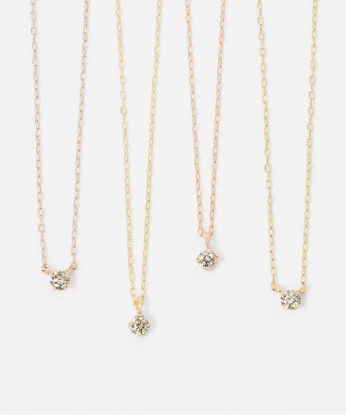 Jewel closet by L&Co.（ジュエルクローゼットバイエルアンドコー）の「K10 1粒 ダイヤモンド 0.05ct ネックレス（ネックレス・レディース・ゴールド系その他2/ゴールド系その他3/ゴールド系その他/ゴールド系その他4・FREE）」の6枚目の写真