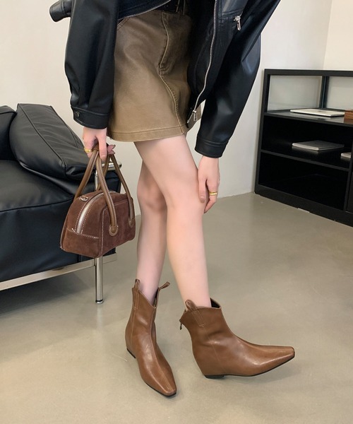 セール】ベルトデザインブーツカバー×インソールショートブーツセット