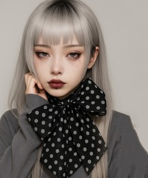 NOLITA LABORATORY（ノリータラボラトリー）の「【 NOLITA / ノリータ 】 透け感ストール ボウタイ風 アレンジ トレンディ ポルカドットスカーフ オールシーズン アクセサリー バッグスカーフ 水玉 ストール（ストール/ショール）」