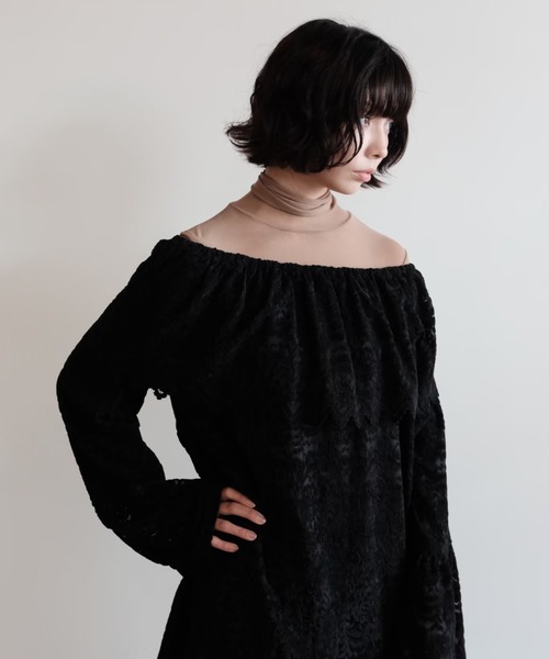 HONEY MI HONEY(ハニーミーハニー)の「sheer mesh tops(Tシャツ/カットソー・レディース・グレー/ピンク/ブラウン・FREE)」の7枚目の写真