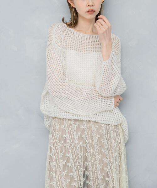 URBAN RESEARCH ROSSO WOMEN（アーバンリサーチ　ロッソ）の「スパンコールシアーニット（ニット/セーター・レディース・オフホワイト/ブルー系その他・FREE）」の3枚目の写真