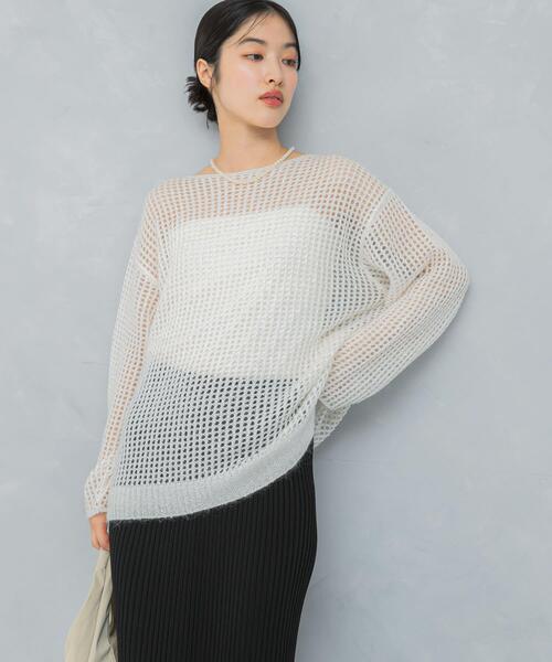 URBAN RESEARCH ROSSO WOMEN（アーバンリサーチ　ロッソ）の「スパンコールシアーニット（ニット/セーター・レディース・オフホワイト/ブルー系その他・FREE）」の6枚目の写真