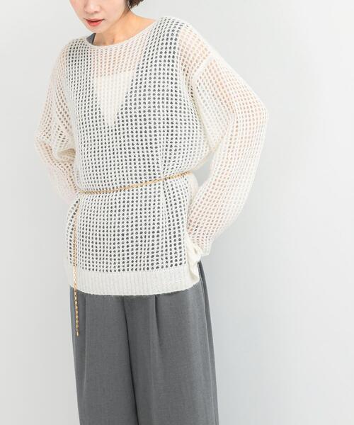 URBAN RESEARCH ROSSO WOMEN（アーバンリサーチ　ロッソ）の「スパンコールシアーニット（ニット/セーター・レディース・オフホワイト/ブルー系その他・FREE）」の9枚目の写真