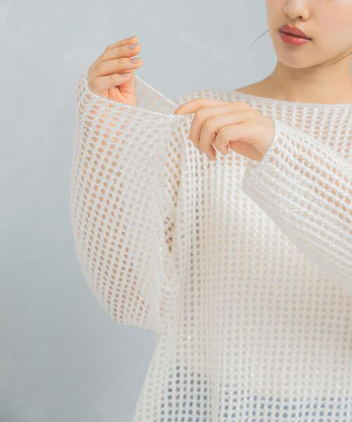 URBAN RESEARCH ROSSO WOMEN（アーバンリサーチ　ロッソ）の「スパンコールシアーニット（ニット/セーター・レディース・オフホワイト/ブルー系その他・FREE）」の15枚目の写真
