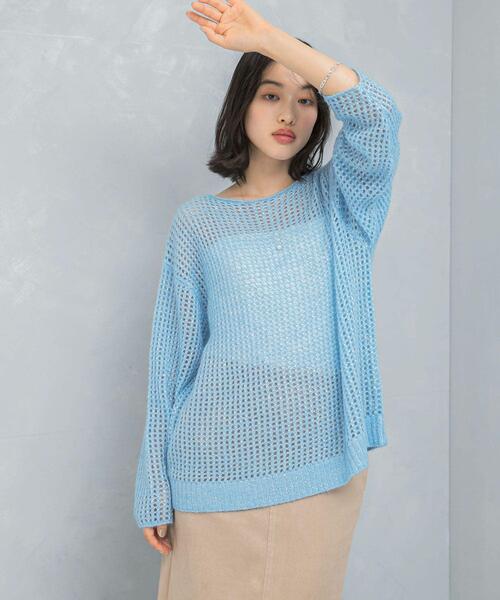 URBAN RESEARCH ROSSO WOMEN（アーバンリサーチ　ロッソ）の「スパンコールシアーニット（ニット/セーター・レディース・オフホワイト/ブルー系その他・FREE）」の19枚目の写真