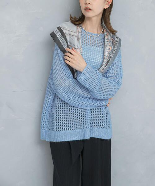 URBAN RESEARCH ROSSO WOMEN（アーバンリサーチ　ロッソ）の「スパンコールシアーニット（ニット/セーター・レディース・オフホワイト/ブルー系その他・FREE）」の22枚目の写真