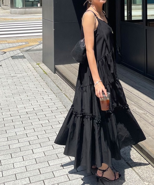 セール】【NOAHL】アシンメトリーティアードキャミワンピース【はら