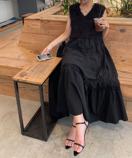 セール】【NOAHL】アシンメトリーティアードキャミワンピース【はら