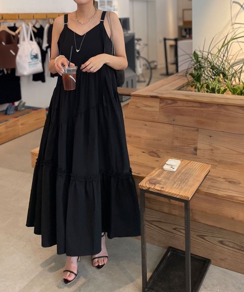 セール】【NOAHL】アシンメトリーティアードキャミワンピース【はら