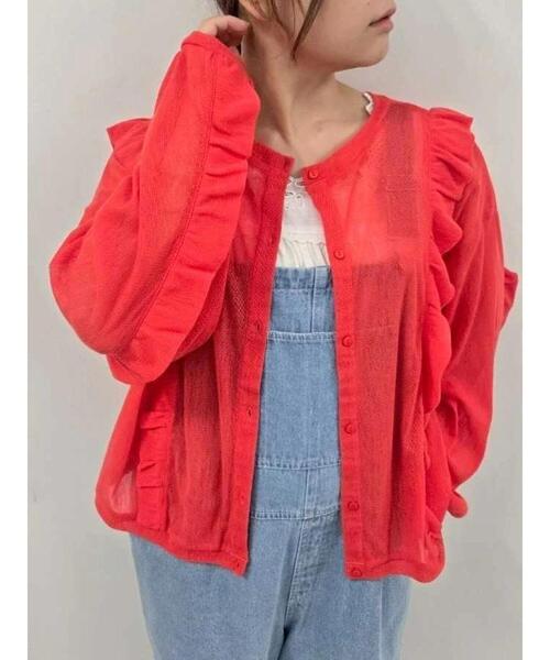 SM2(エスエムツー)の「シアーフリル前後2WAYカットソー(Tシャツ/カットソー・レディース・レッド/オフホワイト/ブラック・F)」の9枚目の写真