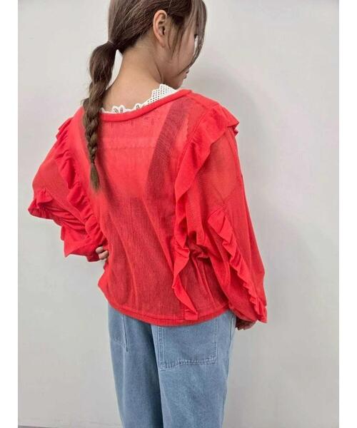 SM2(エスエムツー)の「シアーフリル前後2WAYカットソー(Tシャツ/カットソー・レディース・レッド/オフホワイト/ブラック・F)」の10枚目の写真