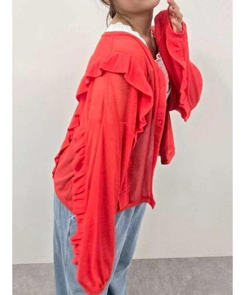 SM2(エスエムツー)の「シアーフリル前後2WAYカットソー(Tシャツ/カットソー・レディース・レッド/オフホワイト/ブラック・F)」の12枚目の写真